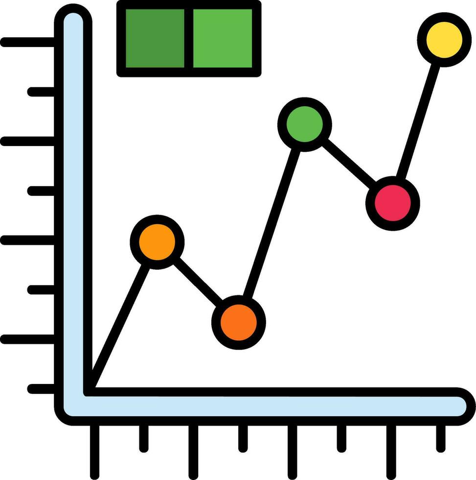 linha gráfico linha preenchidas ícone vetor