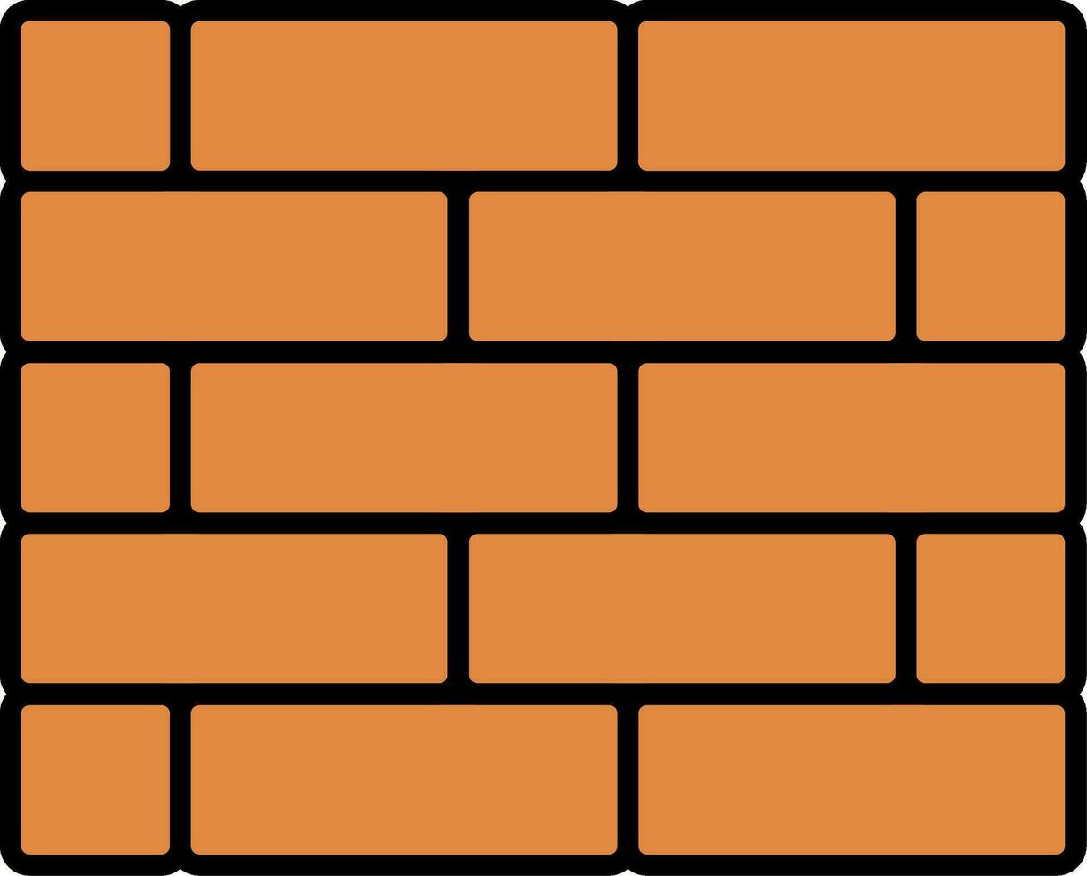 ícone cheio de linha de parede de tijolos vetor