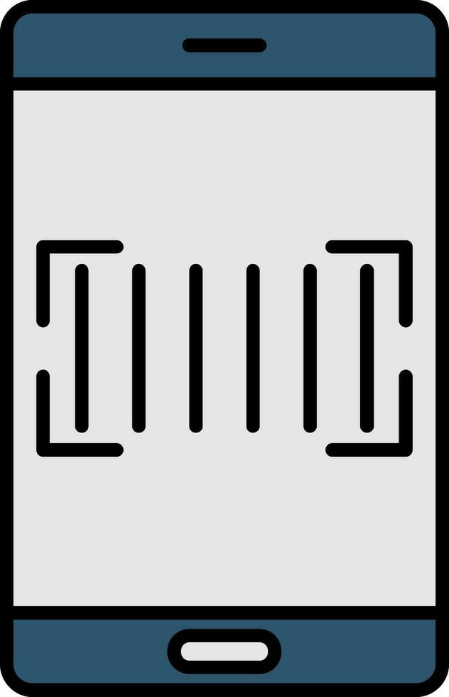 código de barras scanner linha preenchidas ícone vetor