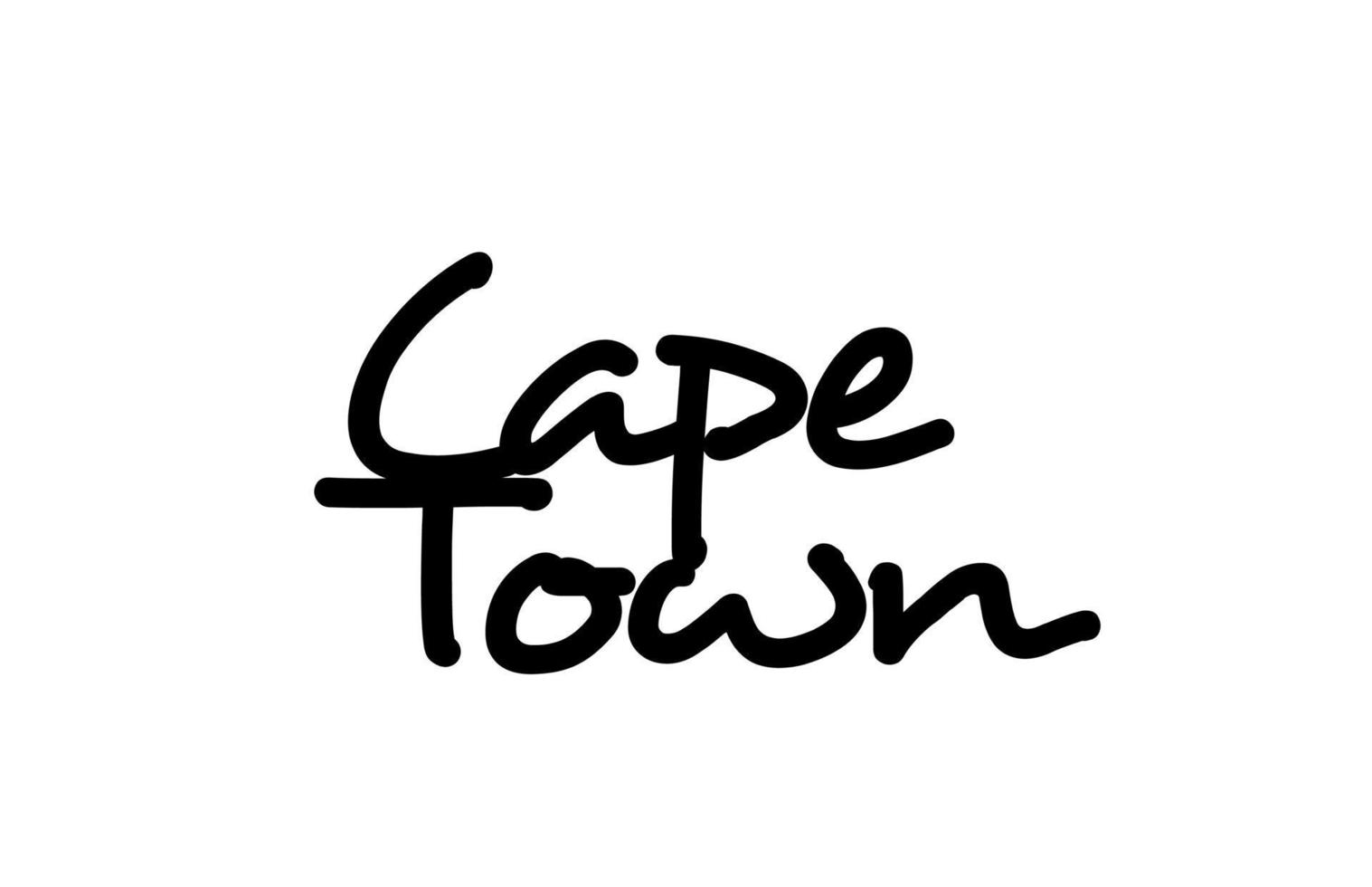 Cape Town City manuscrita palavra texto mão lettering. texto de caligrafia. tipografia na cor preta vetor