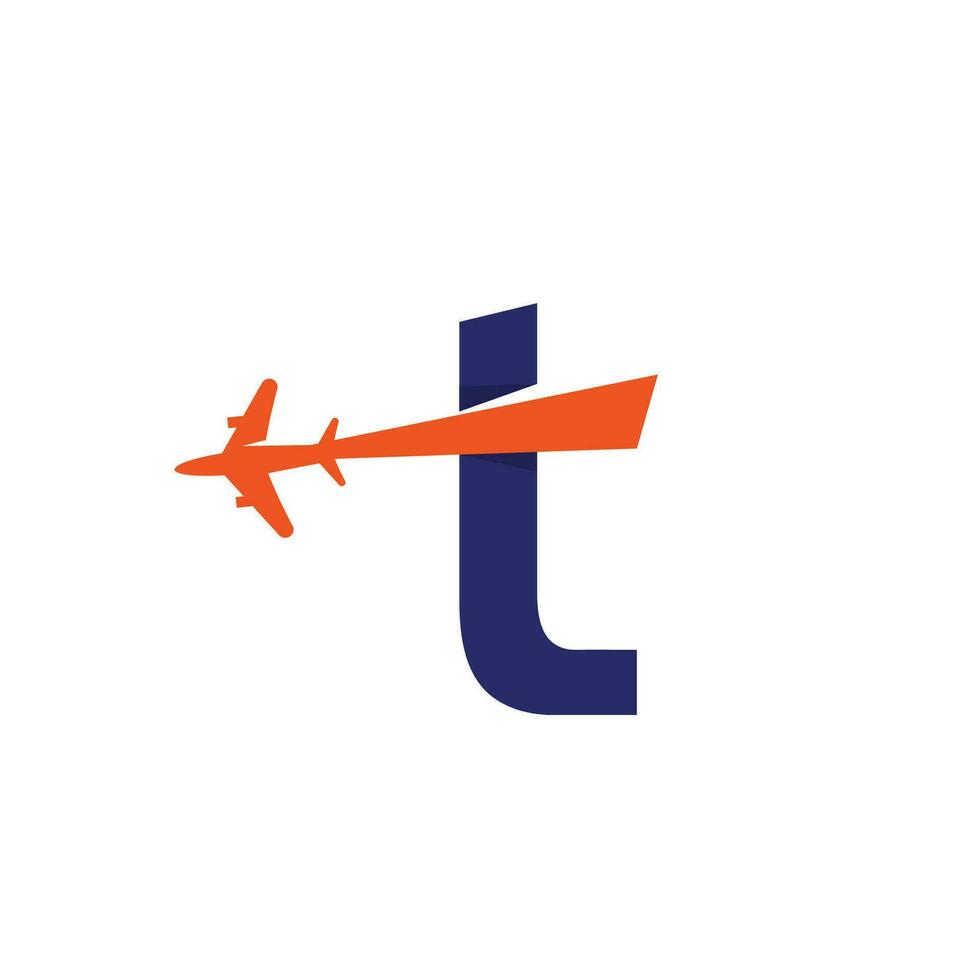 carta t, viagem agência o negócio logotipo. transporte, logística Entrega logotipo Projeto vetor