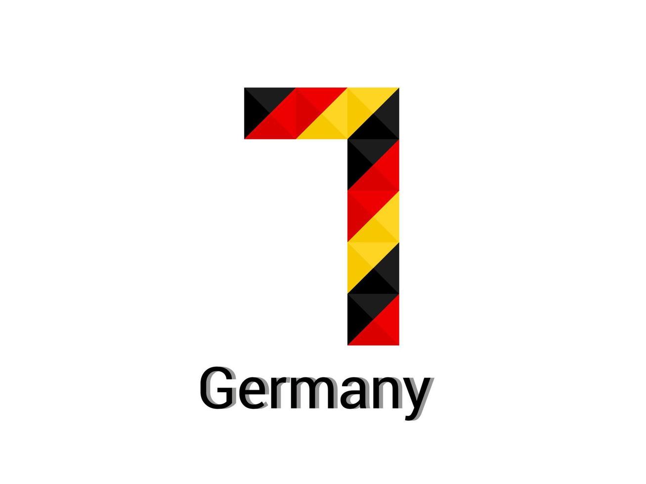número 7 criativo com conceito de cores da Alemanha 3d. bom para impressão, design de t-shirt, logotipo, etc. vetor