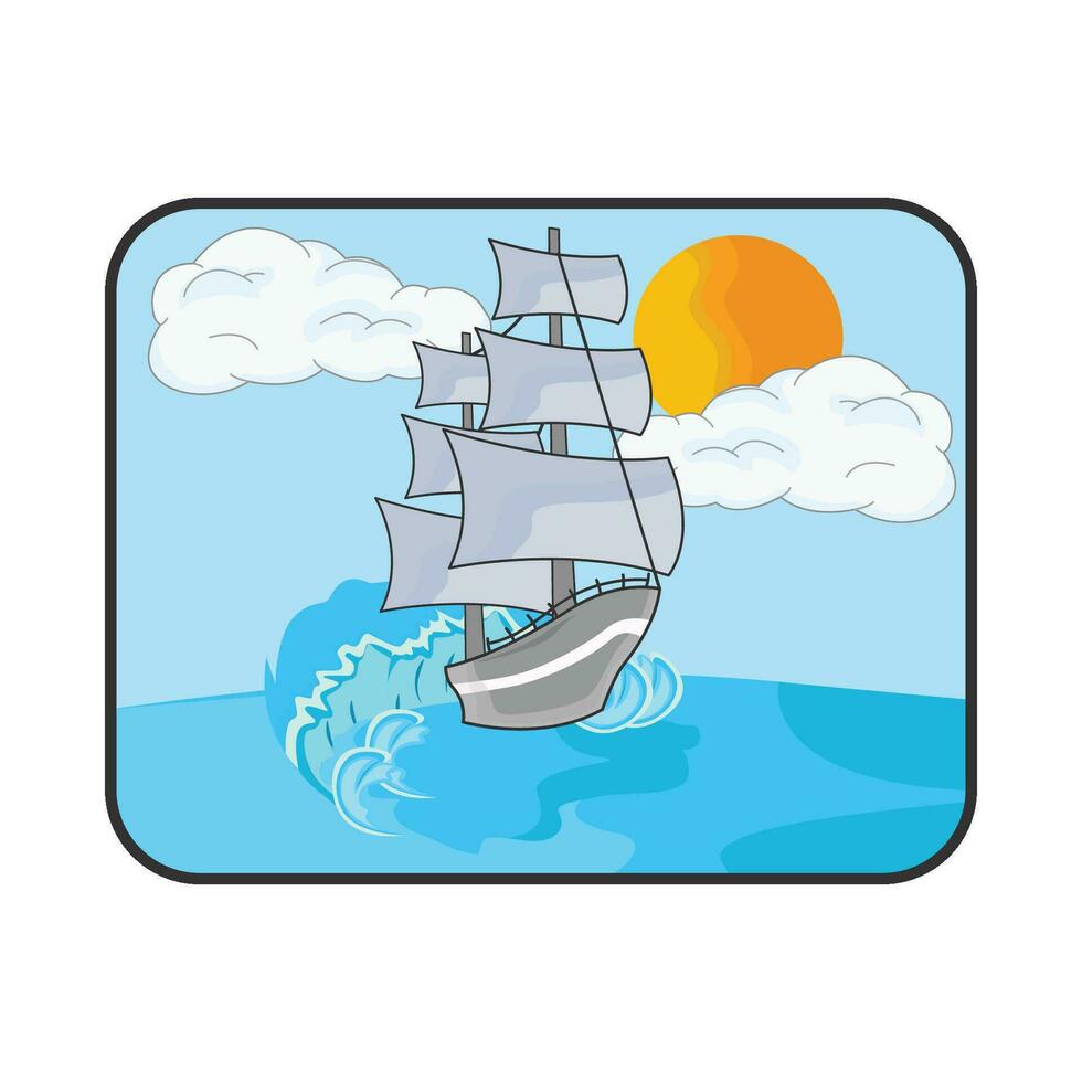 ilustração do barco a vela vetor