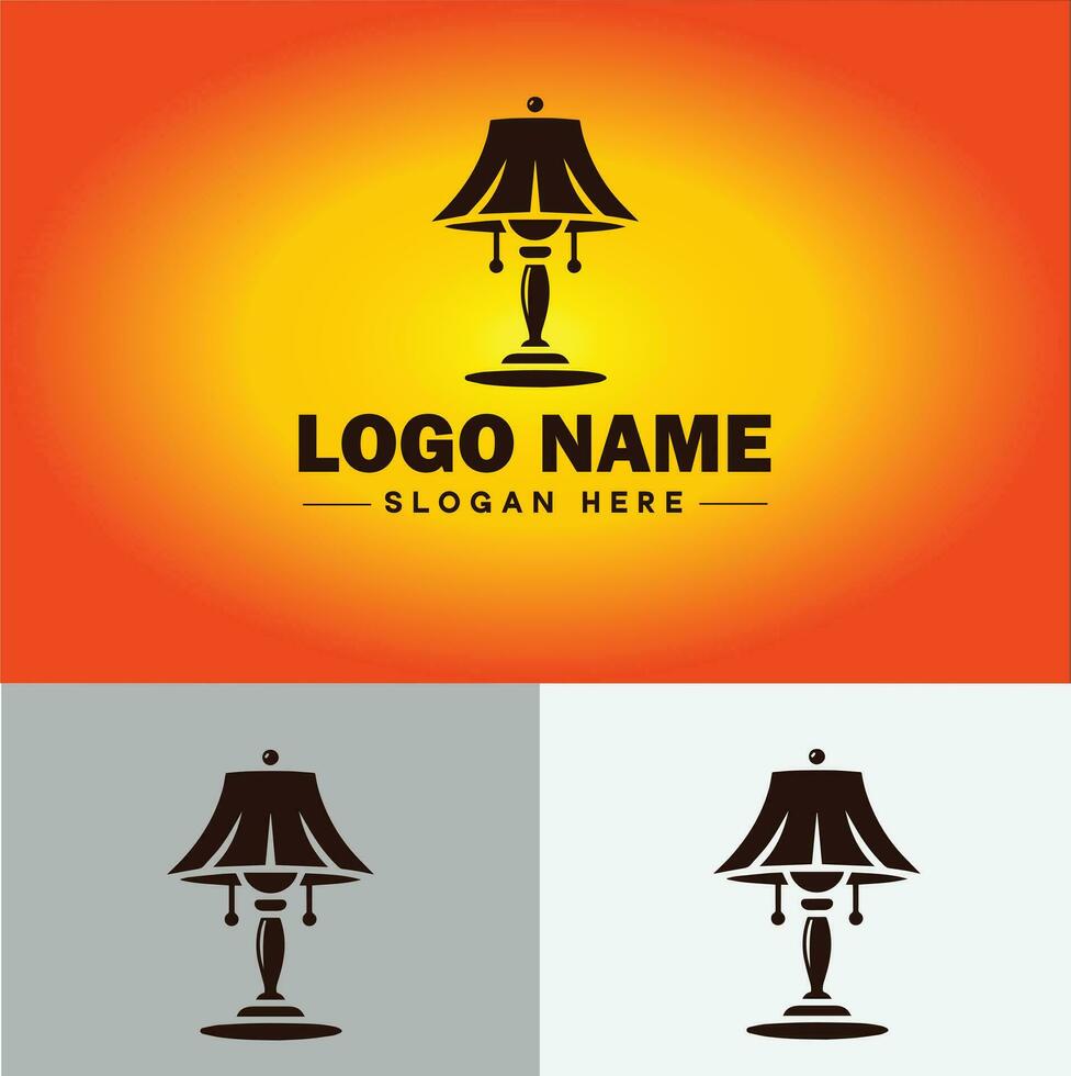 luminária logotipo lâmpada luz ícone companhia marca o negócio logotipo modelo editável vetor