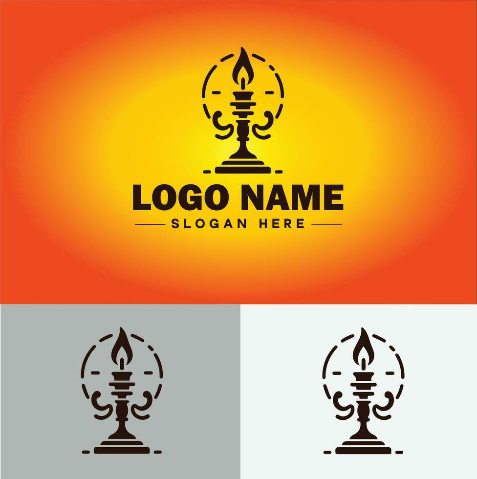 luminária logotipo lâmpada luz ícone companhia marca o negócio logotipo modelo editável vetor