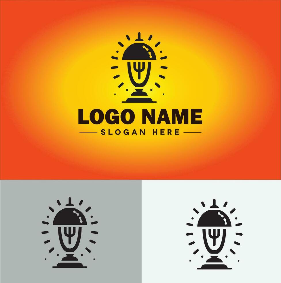 luminária logotipo lâmpada luz ícone companhia marca o negócio logotipo modelo editável vetor