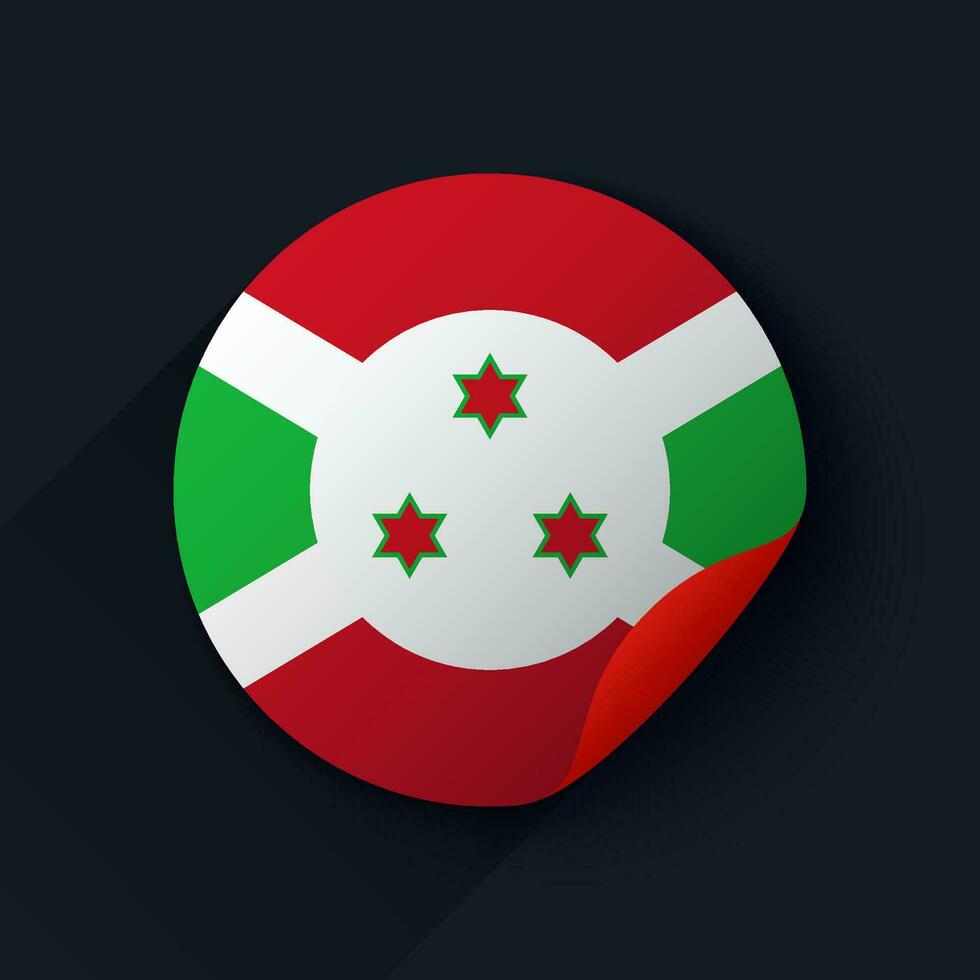 Burundi bandeira adesivo vetor ilustração