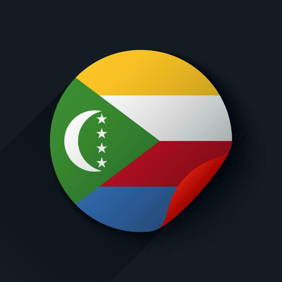 Comores bandeira adesivo vetor ilustração