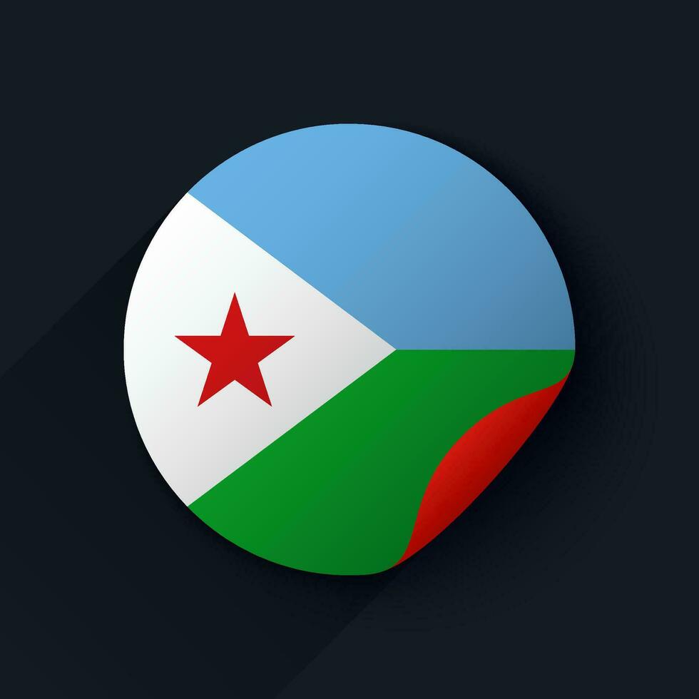 djibouti bandeira adesivo vetor ilustração