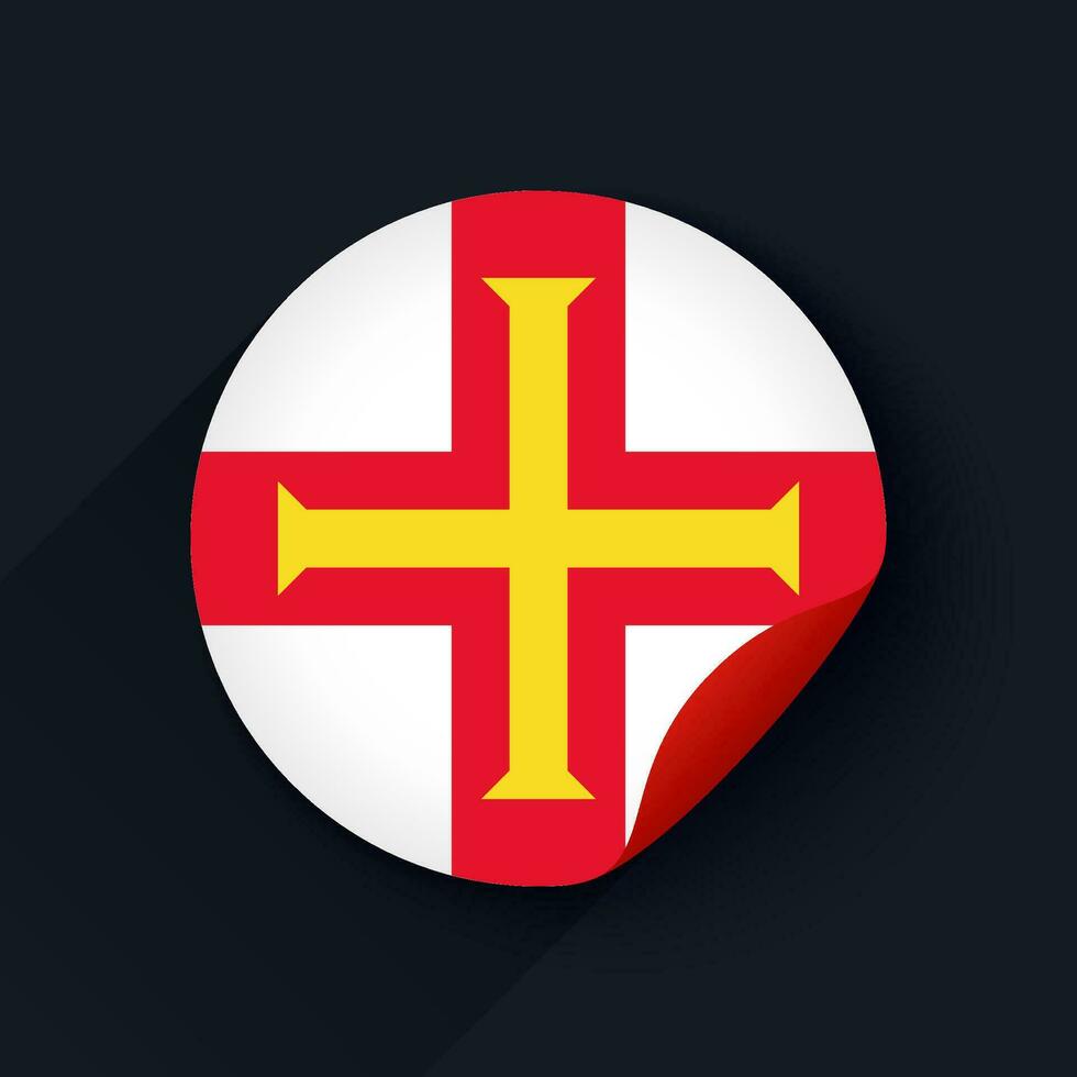 Guernsey bandeira adesivo vetor ilustração