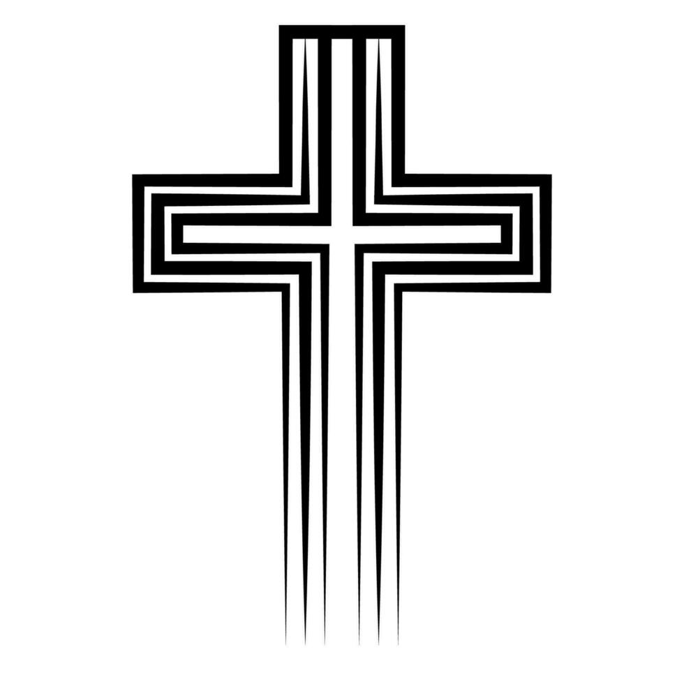 cristão cruzar, símbolo crucificação Jesus, talismã, símbolo fé e veneração vetor