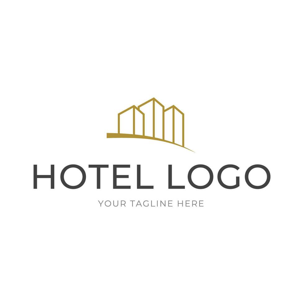 hotel logotipo. construção logotipo ícone vetor modelo