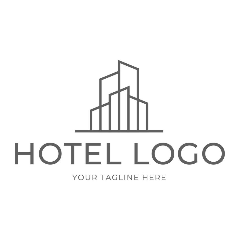 hotel logotipo. construção logotipo ícone vetor modelo