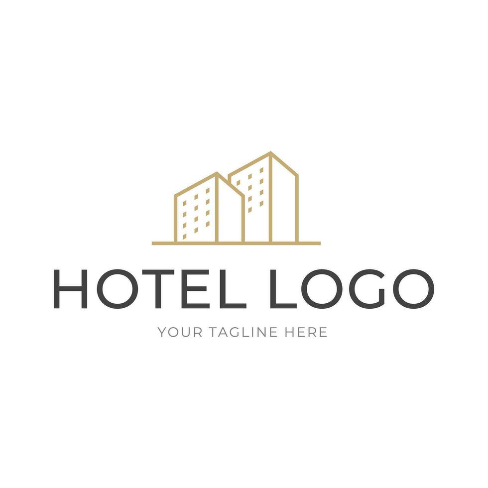 hotel logotipo. construção logotipo ícone vetor modelo