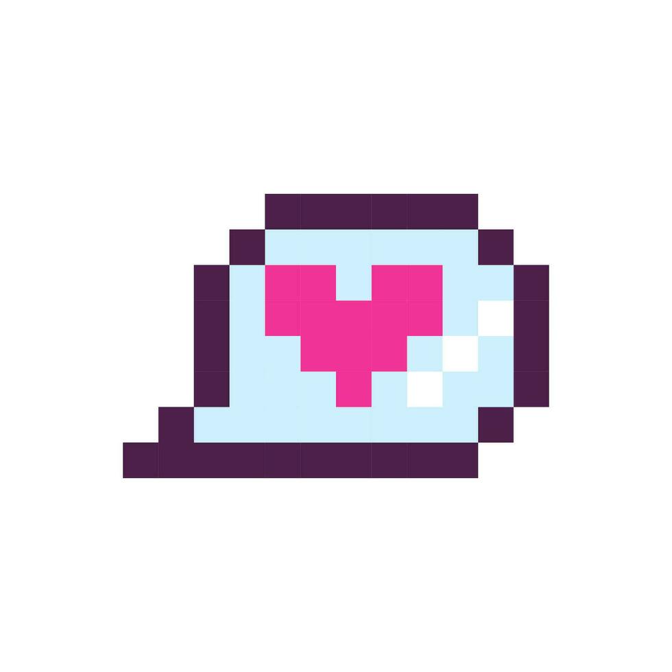 pixel falando bolha, amor , 8 pedaço, retrô, ano 2000 pixel ícone coração em uma completamente branco fundo vetor