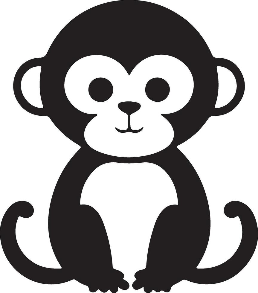 macaco silhueta vetor ícone ilustração