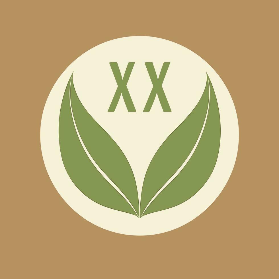 ai gerado ecológico café e agricultor produções preenchidas colorida inicial logotipo ideia. ético abastecimento. cartas dentro círculo com cartas forma. gráfico Projeto vetor