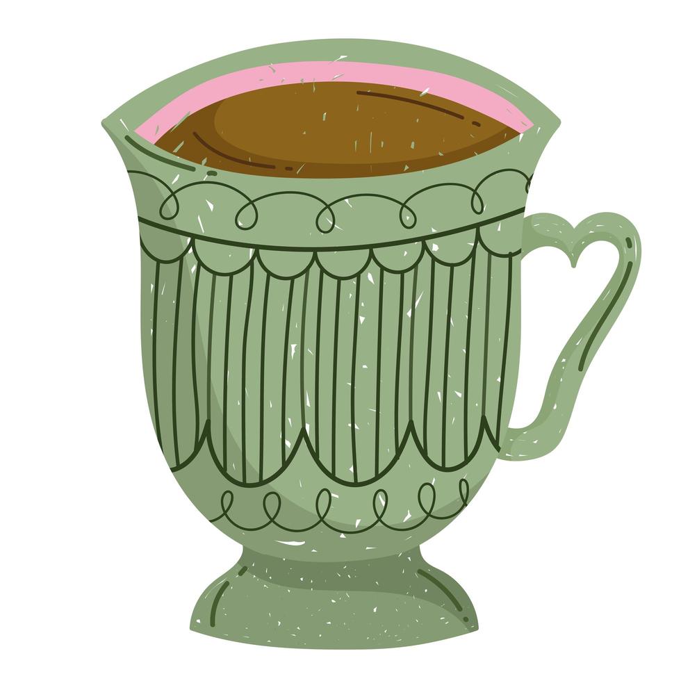 xícara de café ou chá verde vetor