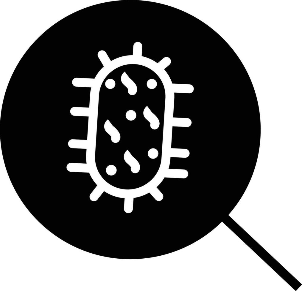 bactérias procurar sólido e glifo vetor ilustração