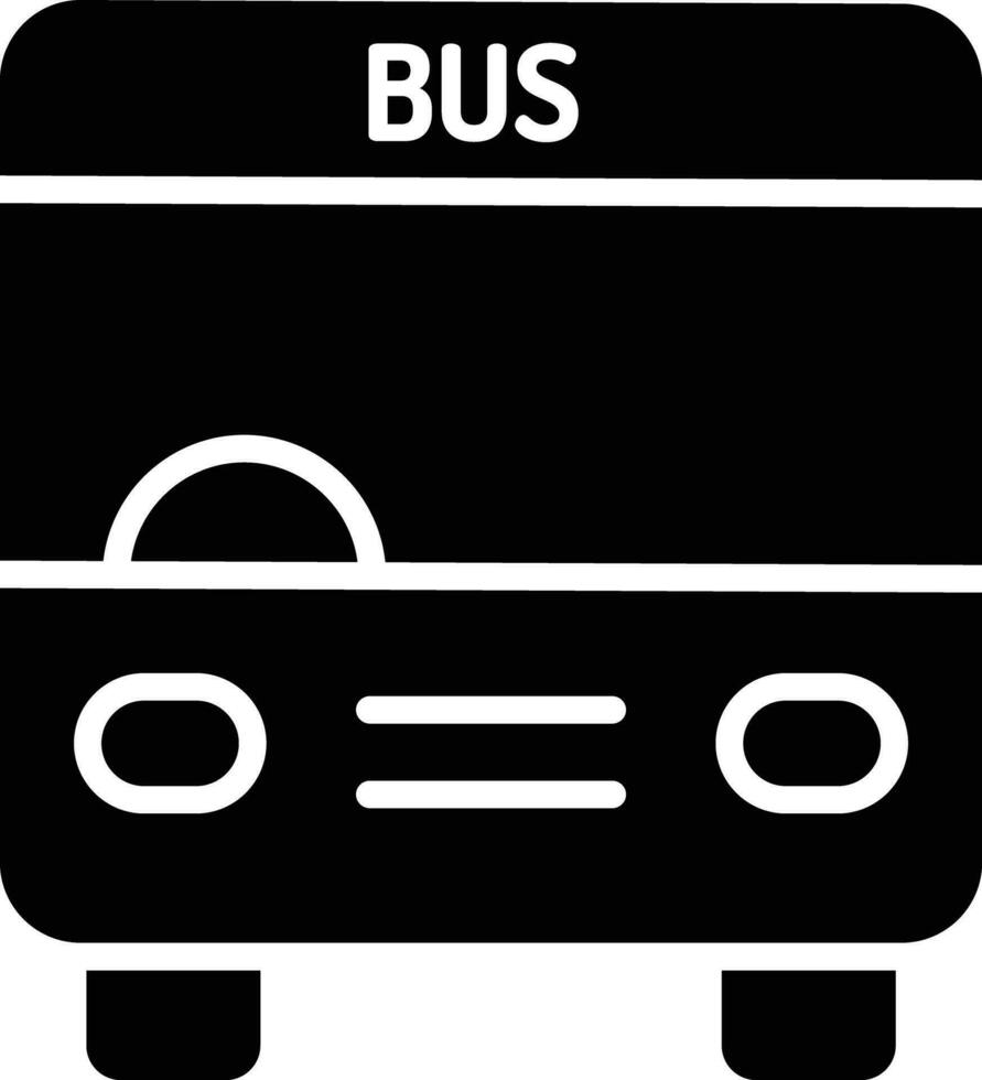 ônibus sólido e glifo vetor ilustração