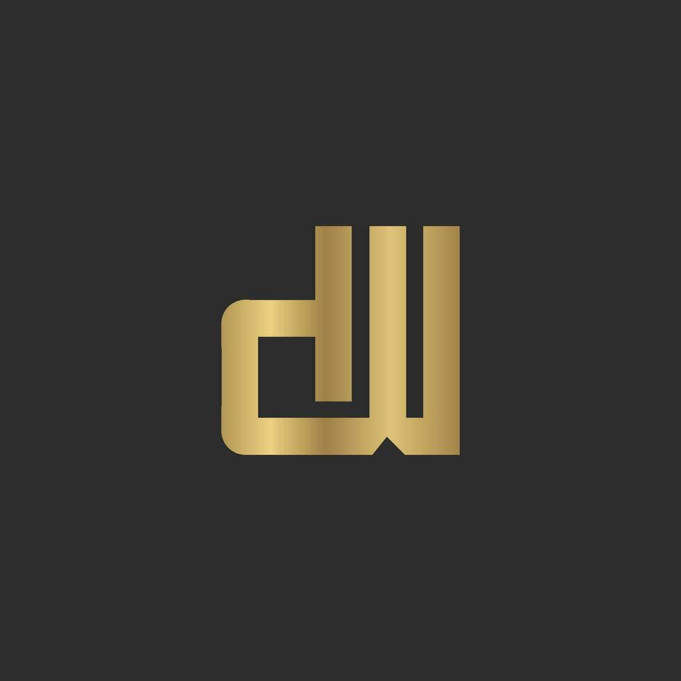 alfabeto iniciais logotipo dw, wd, d e W vetor
