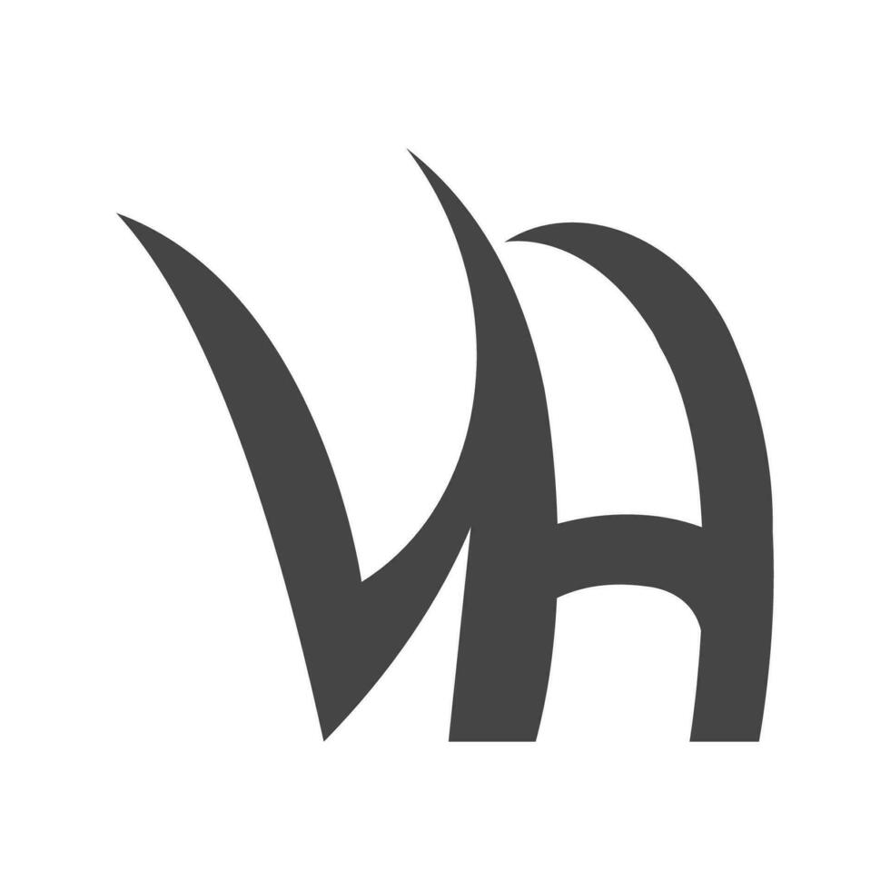 letras do alfabeto iniciais monograma logotipo hv, vh, h e v vetor