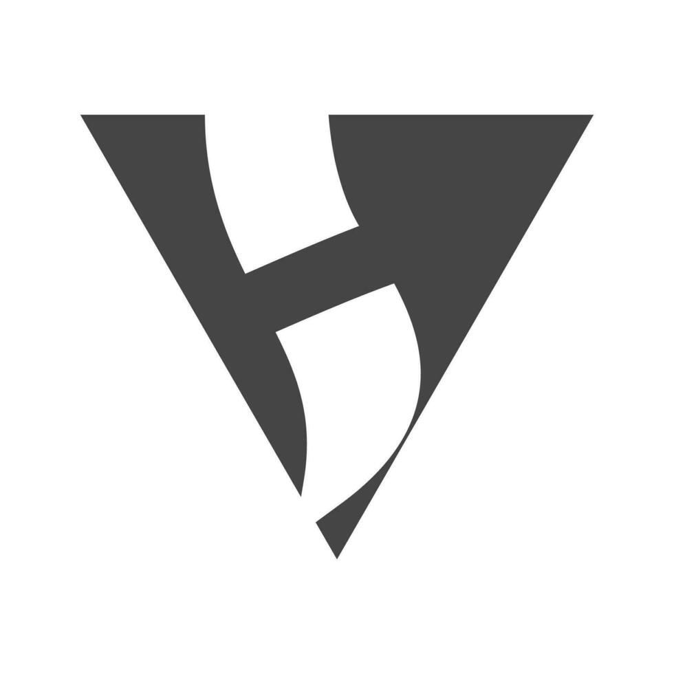 letras do alfabeto iniciais monograma logotipo hv, vh, h e v vetor