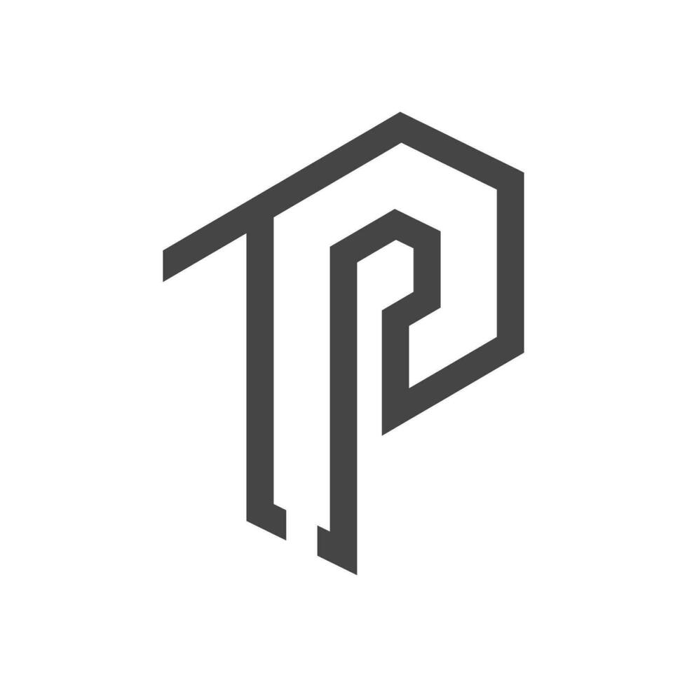 criativo abstrato carta pt logotipo Projeto. ligado carta tp logotipo Projeto. vetor