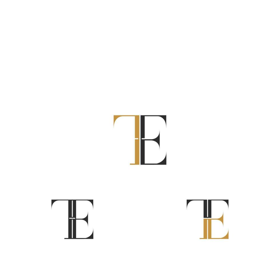 e, te, e e t abstrato inicial monograma carta alfabeto logotipo Projeto vetor