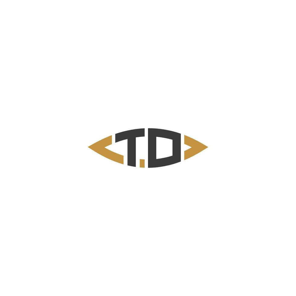 alfabeto iniciais logotipo td, dt, t e d vetor