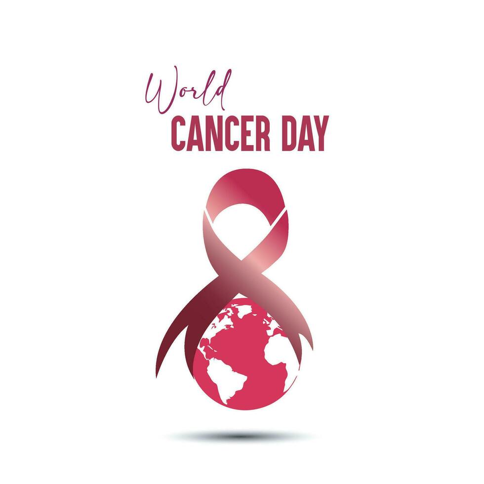 projeto de ilustração vetorial do dia mundial do câncer vetor