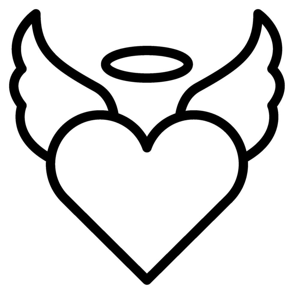 coração asas objeto ilustração vetor