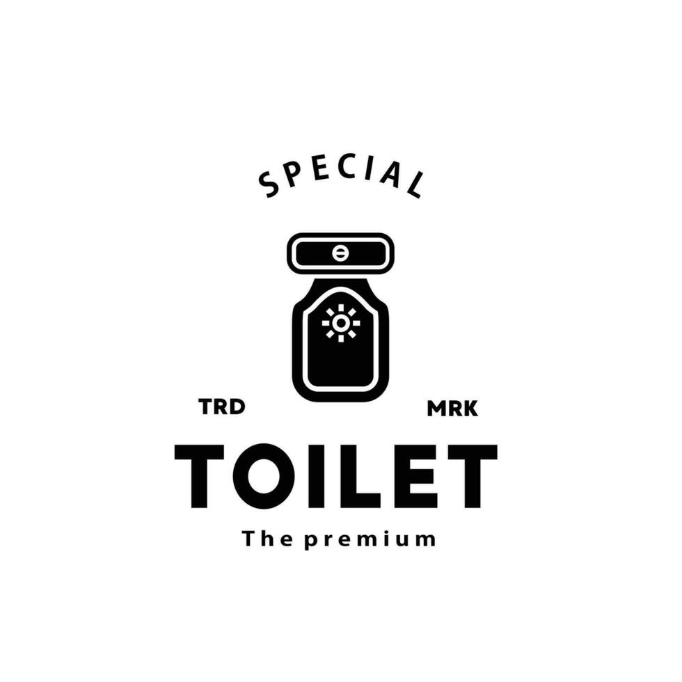 banheiro silhueta hipster logotipo tigela louças sanitárias vetor banheiro. bidé banheiro linha ícone interior topo Visão