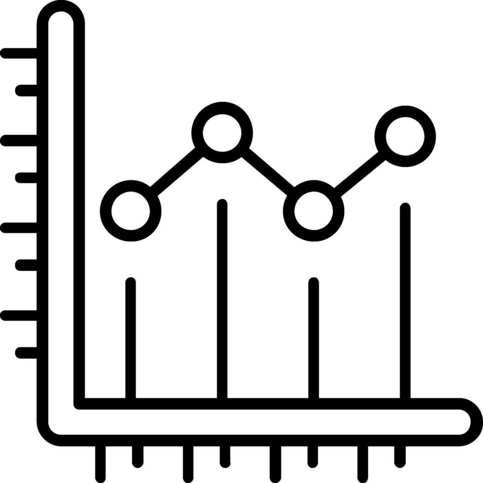 ícone de vetor de gráfico de linha