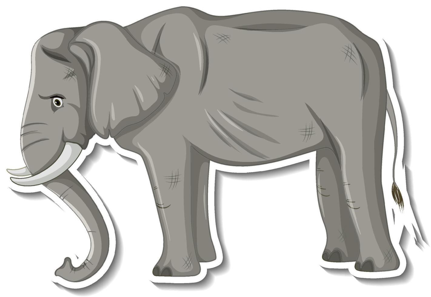 adesivo de elefante magro desenho animado vetor