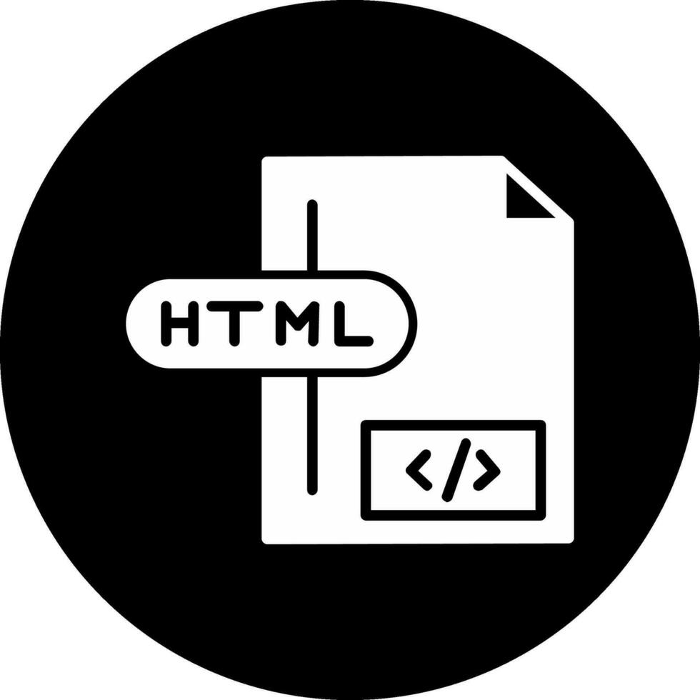 ícone de vetor de arquivo html