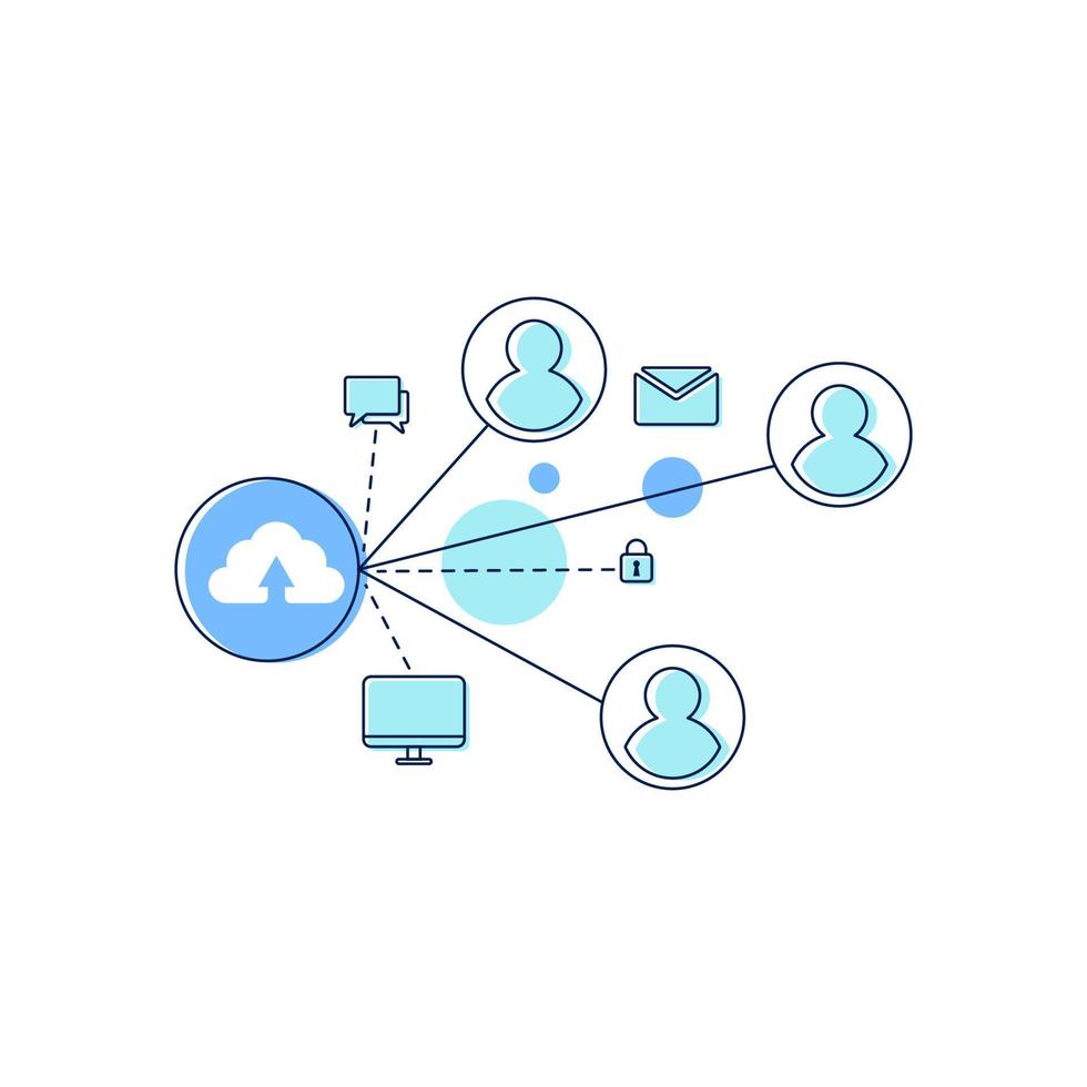 ilustração de design de ícone de vetor de rede de computação