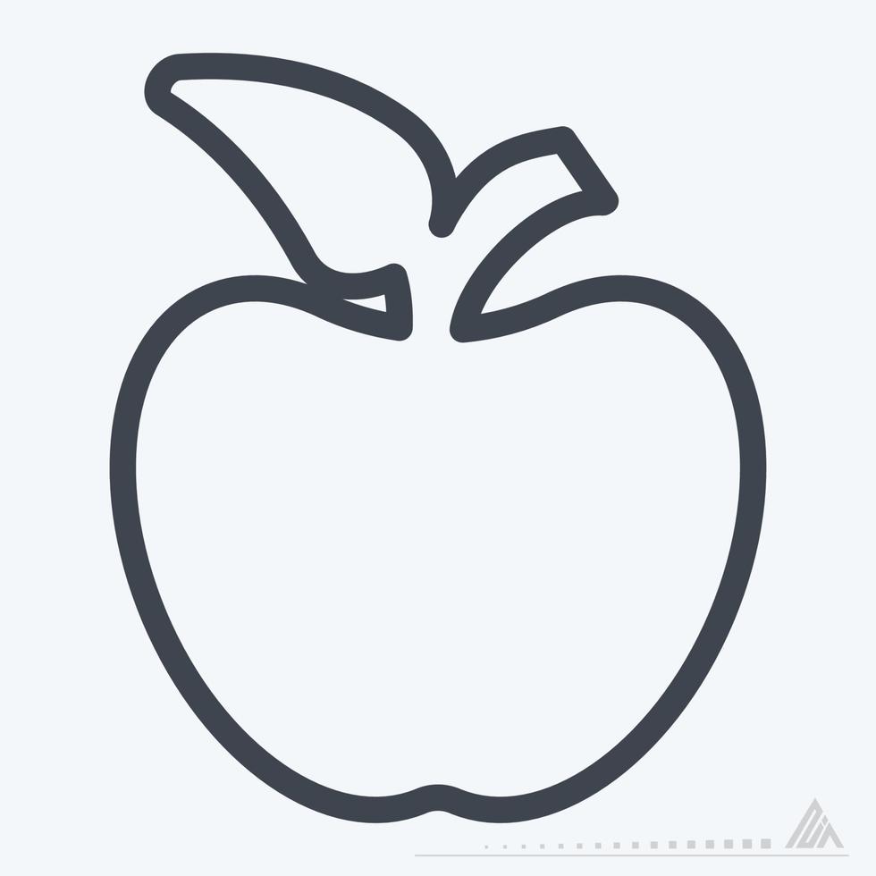 ícone apple - estilo de linha vetor