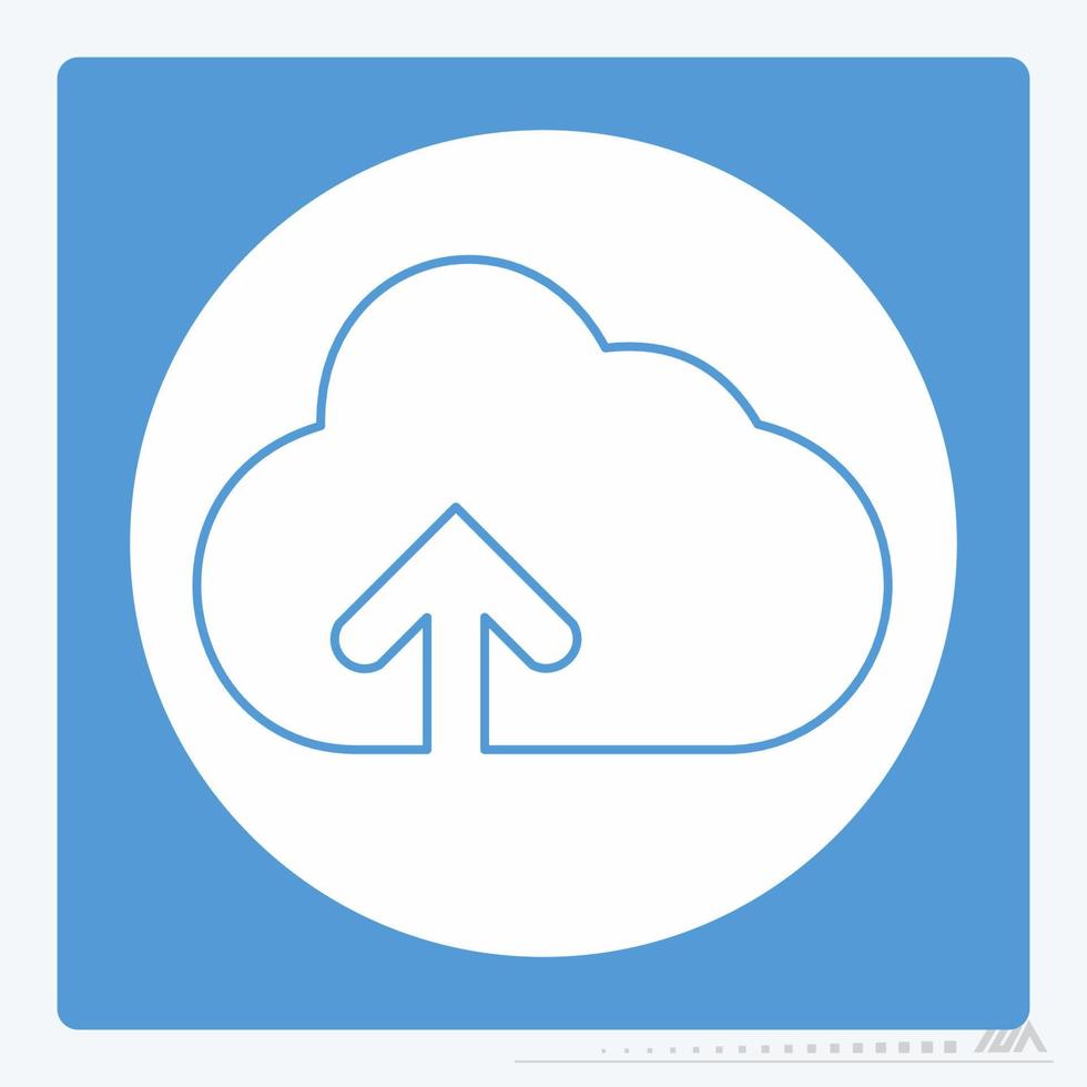 ícone do vetor de nuvem com seta para cima versão 2 - estilo lua branca