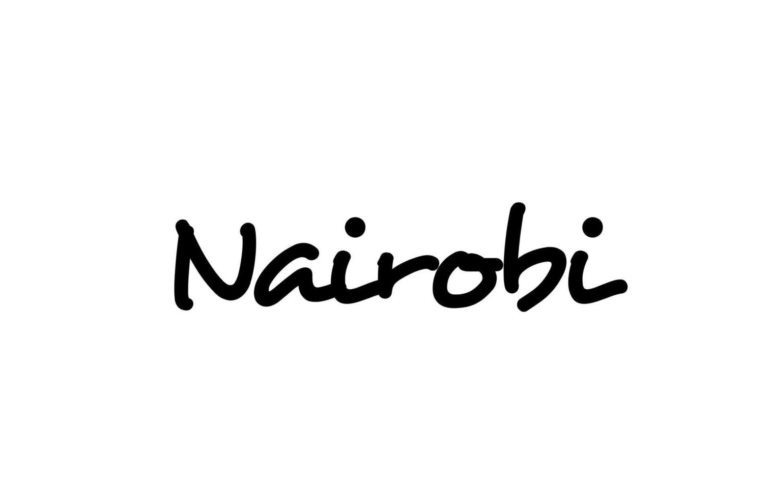nairobi cidade manuscrita palavra texto mão lettering. texto de caligrafia. tipografia na cor preta vetor