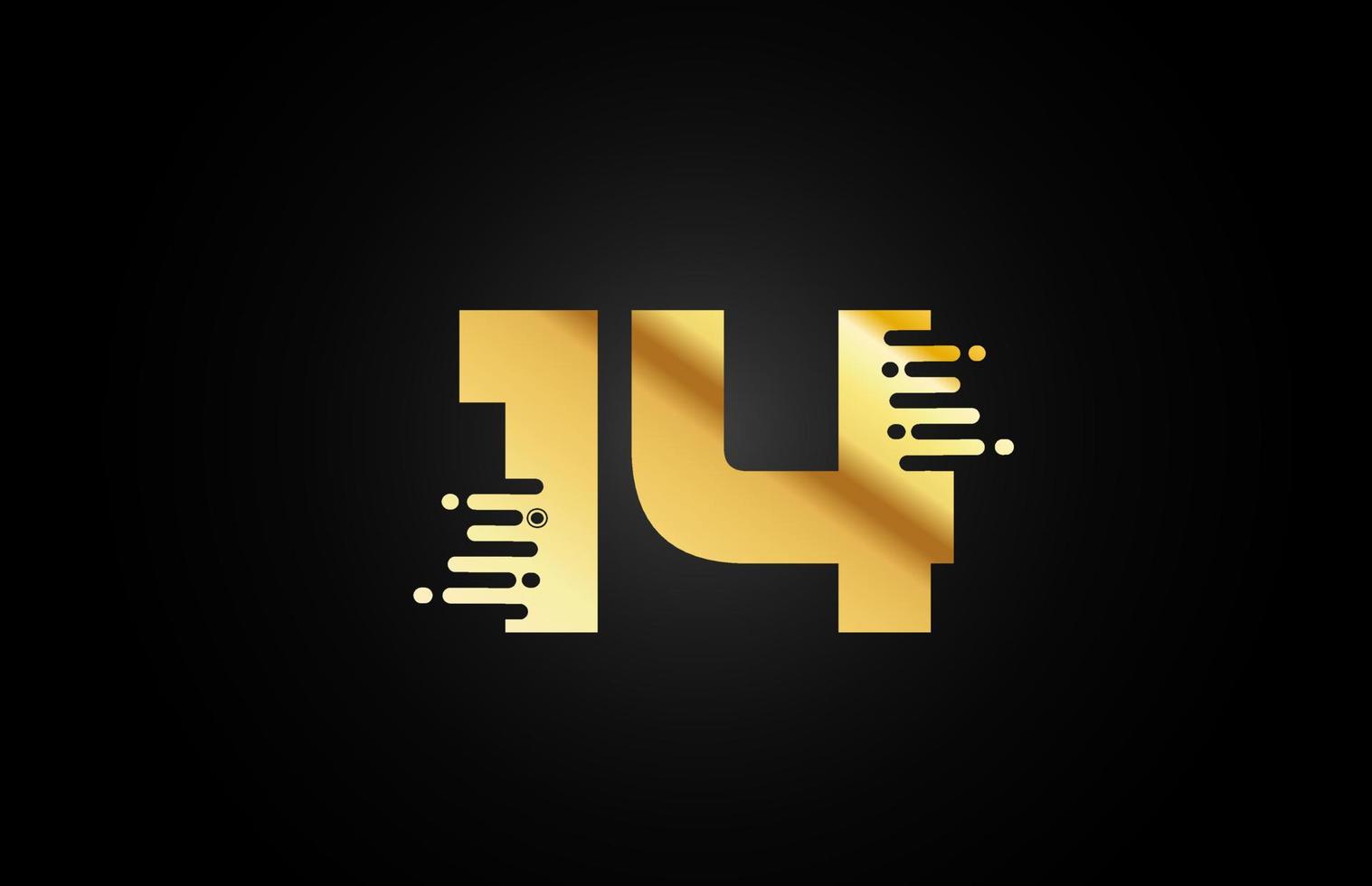 Ícone do logotipo de 14 números para negócios e empresa vetor