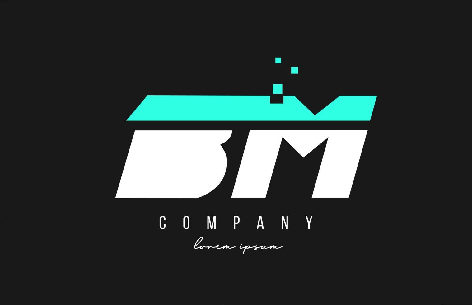 bm bm combinação do logotipo da letra do alfabeto nas cores azul e branco. design de ícone criativo para negócios e empresa vetor