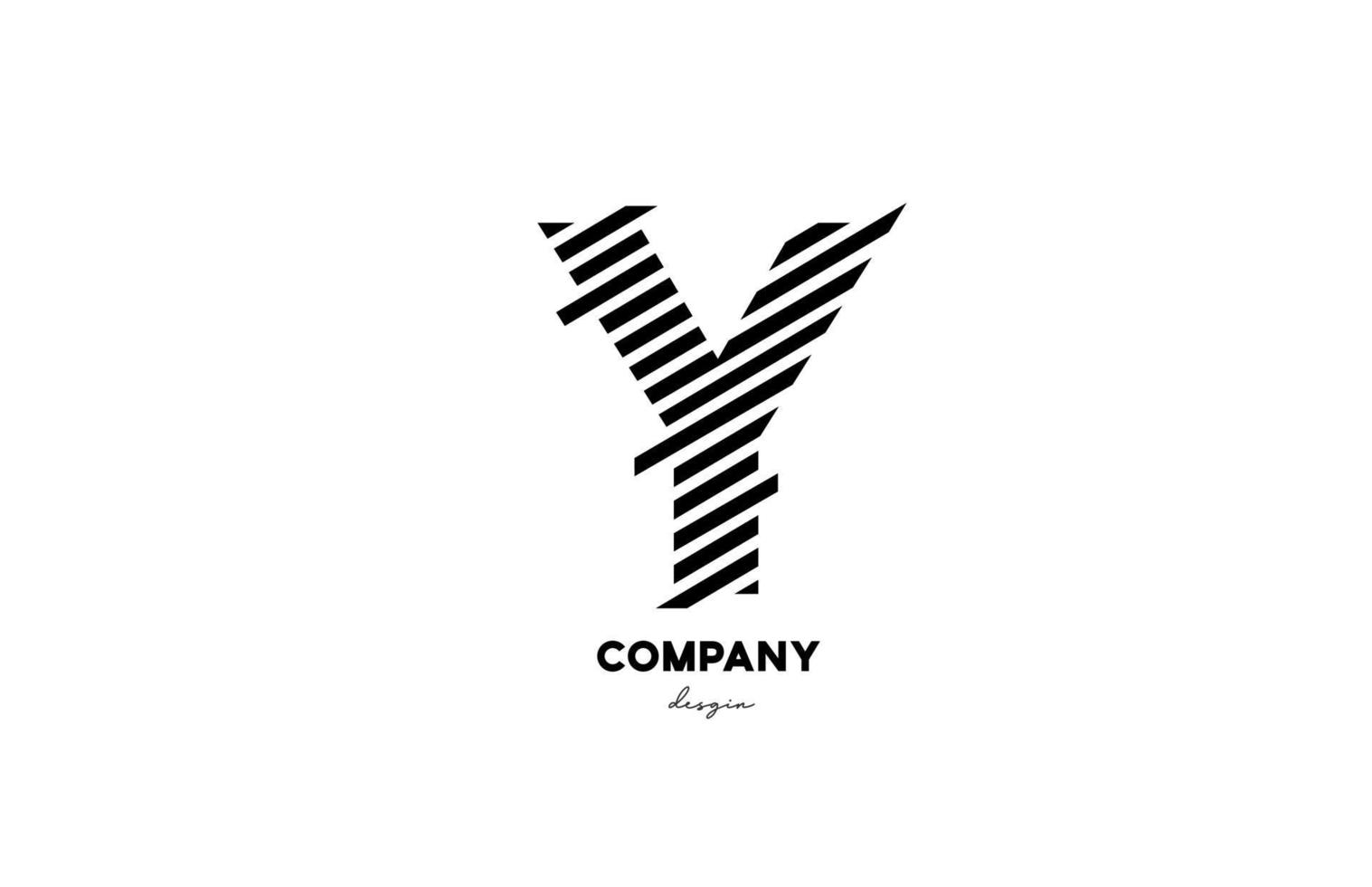 ícone de design de logotipo de letra do alfabeto y preto e branco para empresa e negócios vetor