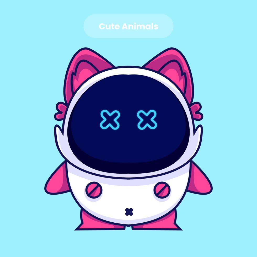 ilustração do ícone do vetor desenho bonito robô gato