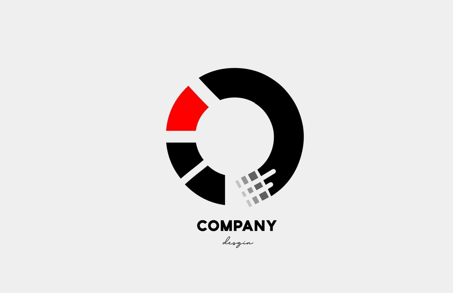 Projeto do ícone do logotipo de letra do alfabeto vermelho preto para negócios e empresas vetor
