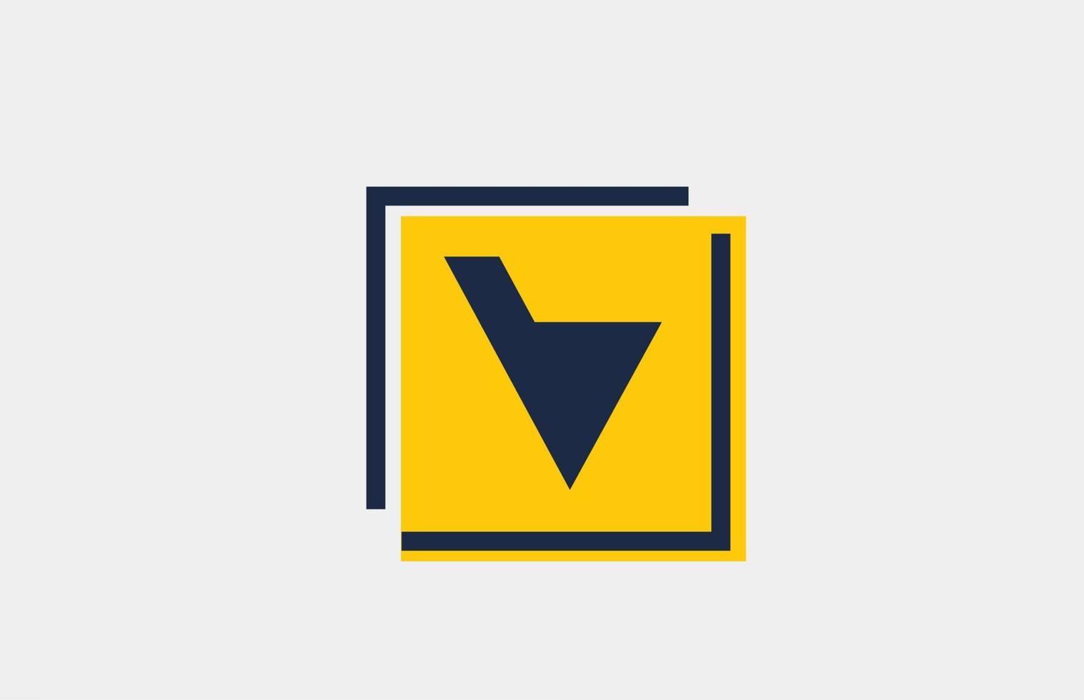 v amarelo azul quadrado alfabeto letra logo ícone design para negócios e empresa vetor