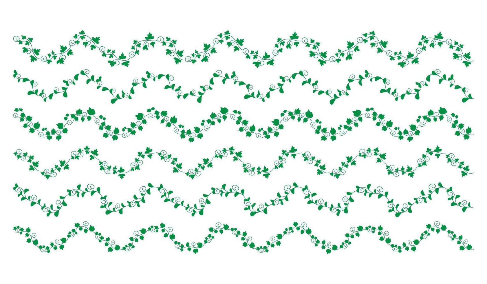 coleção de conjunto de elementos de bordas desenhadas à mão, vetor de ornamento floral redemoinho