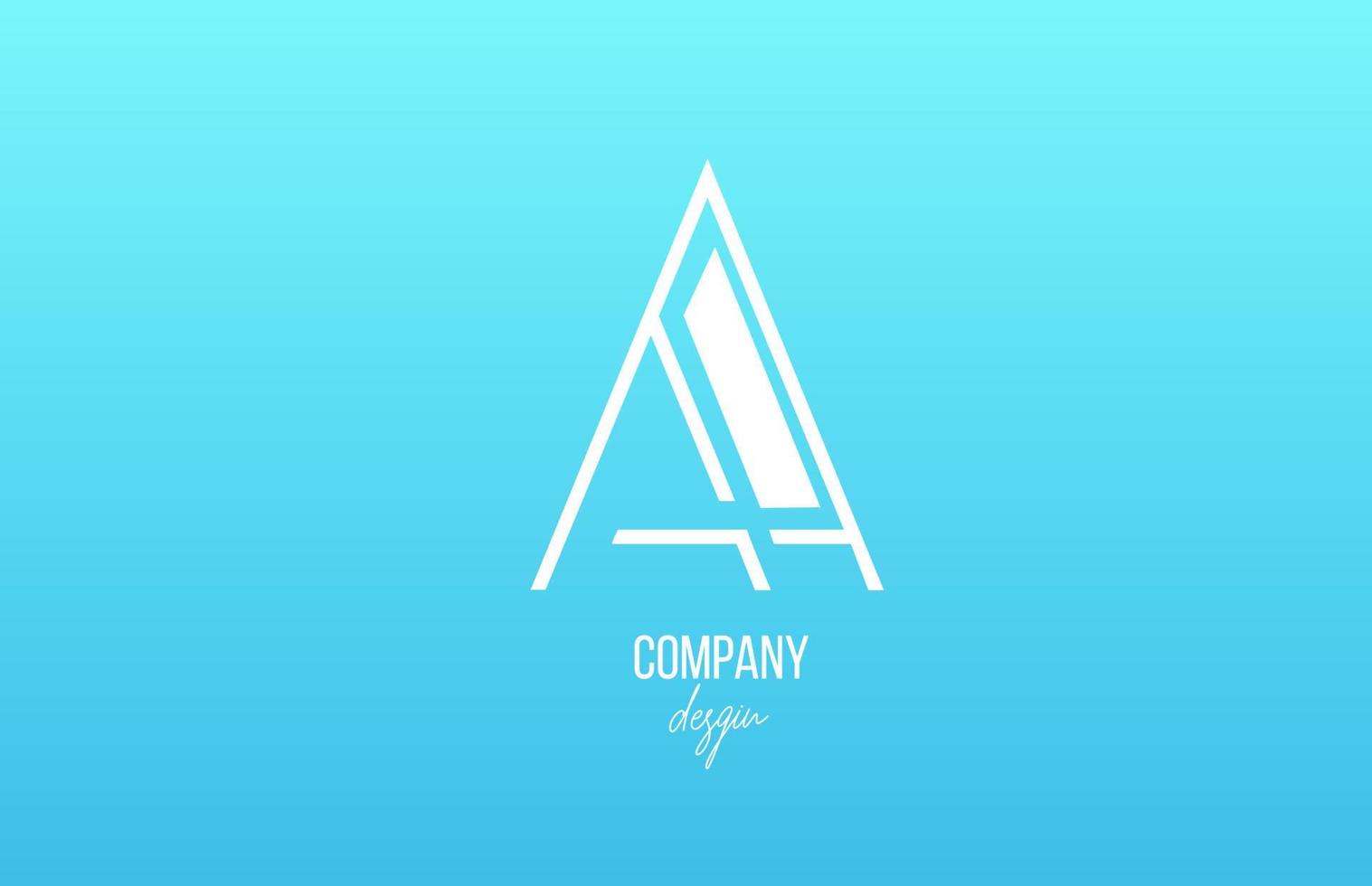azul branco um ícone de logotipo de letra do alfabeto com design de linha para negócios e empresas vetor