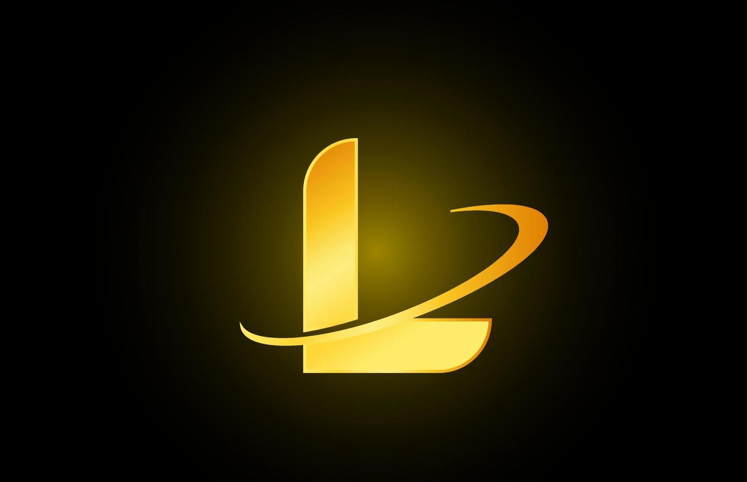 l ícone do logotipo da letra do alfabeto para negócios e empresas com design dourado vetor