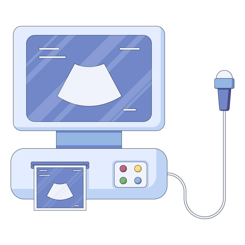 ícone do vetor de ultrassonografia médica em um estilo simples, isolado em um fundo branco.